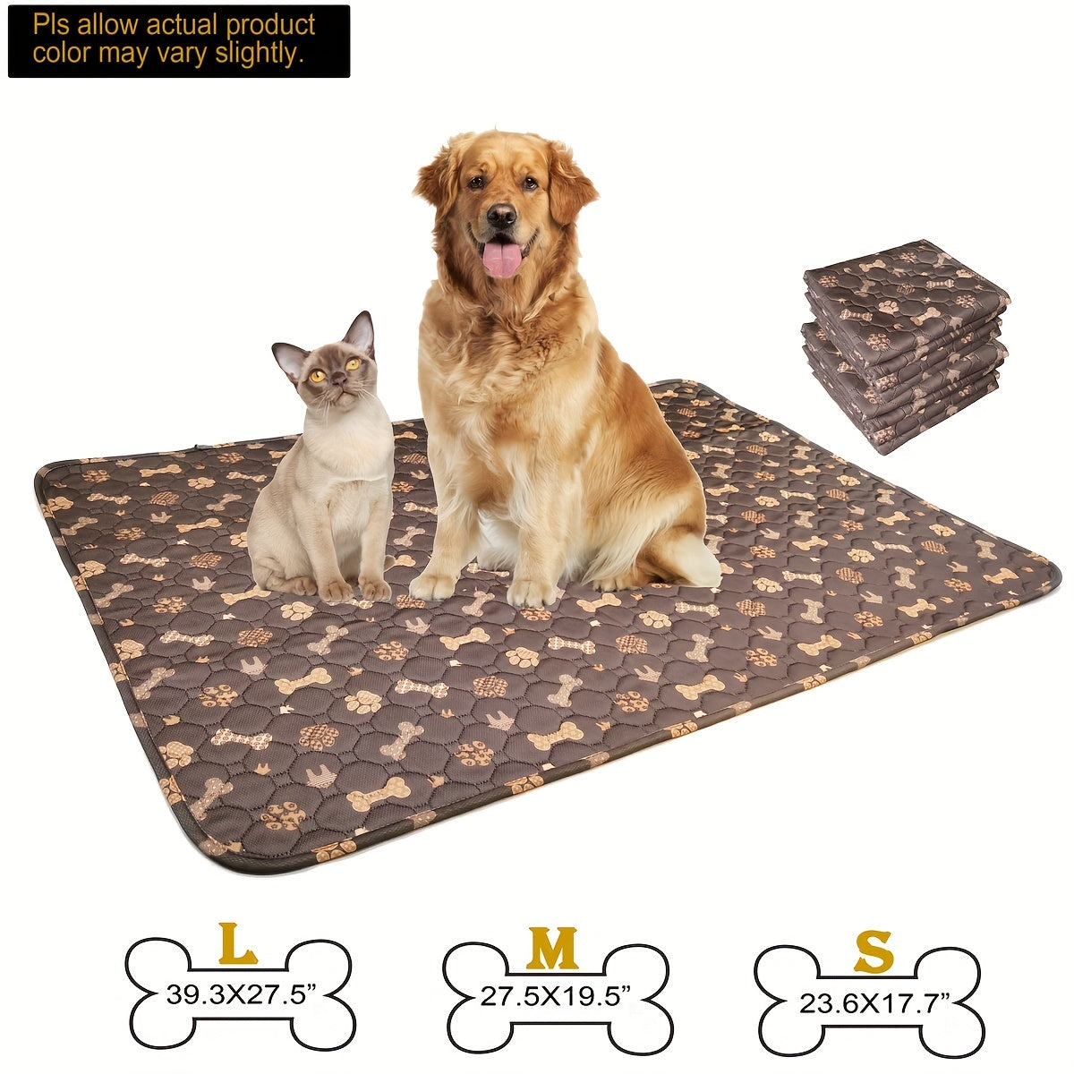 Washable Reusable Pet Pee Pads for Dogs Cats Waterproof Non Slip Button Training