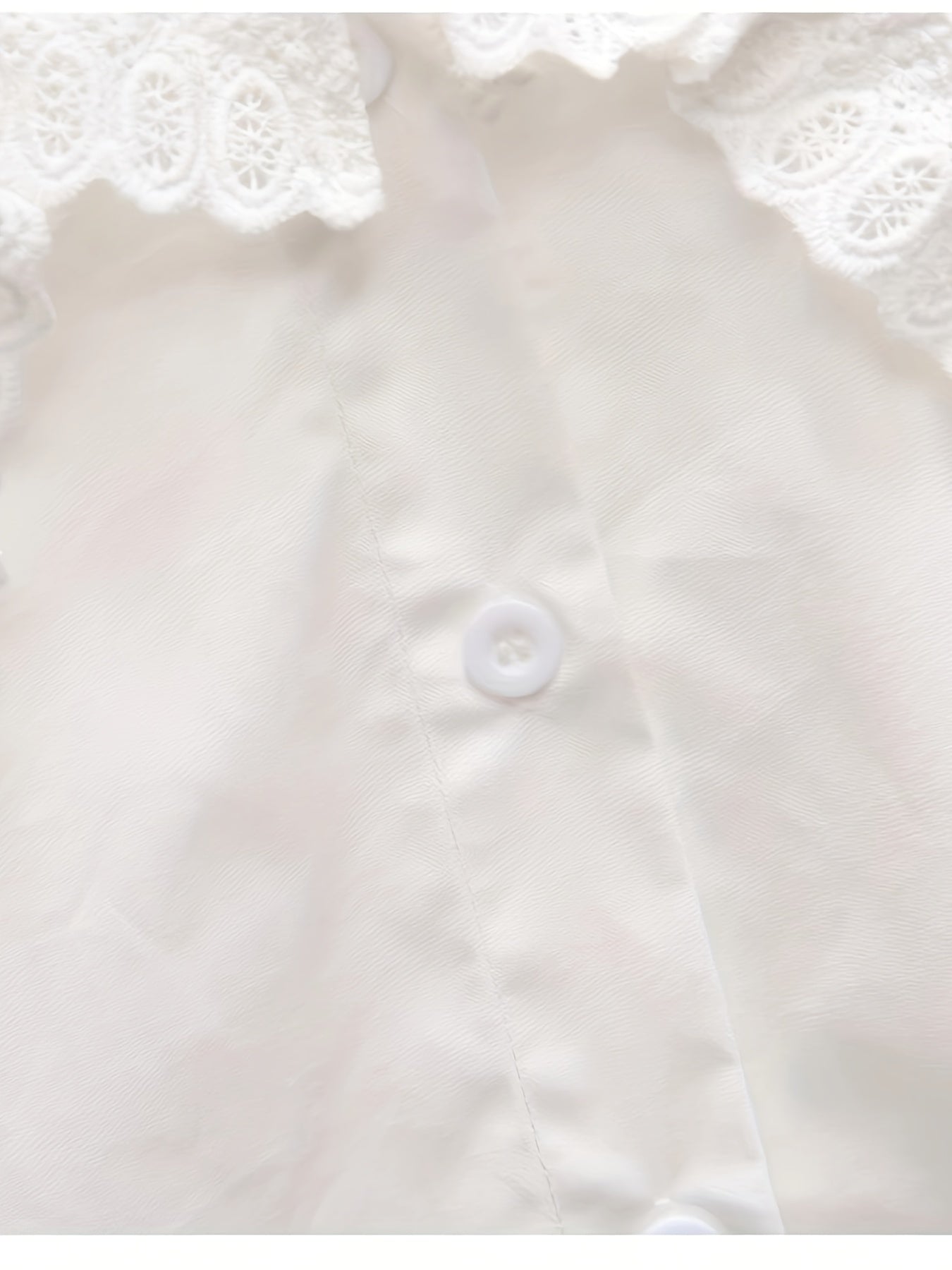 Sweet Lace Collared Button Down Shirt For Girls Autumn Spring Teen Kids Blouse