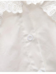 Sweet Lace Collared Button Down Shirt For Girls Autumn Spring Teen Kids Blouse