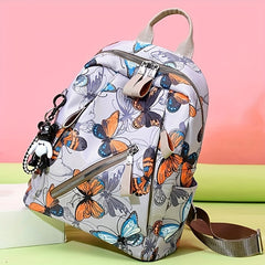 Butterfly Print Backpack Anti Theft Back To School Bag