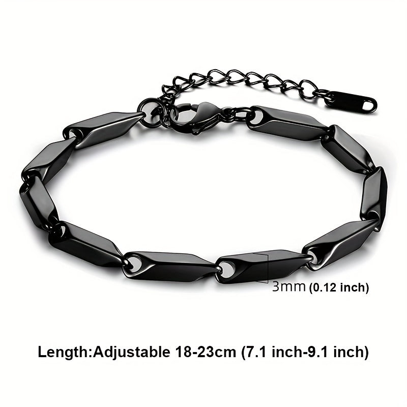 Men's Titanium Steel Bracelet Bamboo Leaf Chain Versatile Bracelet