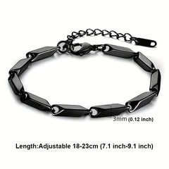 Men's Titanium Steel Bracelet Bamboo Leaf Chain Versatile Bracelet