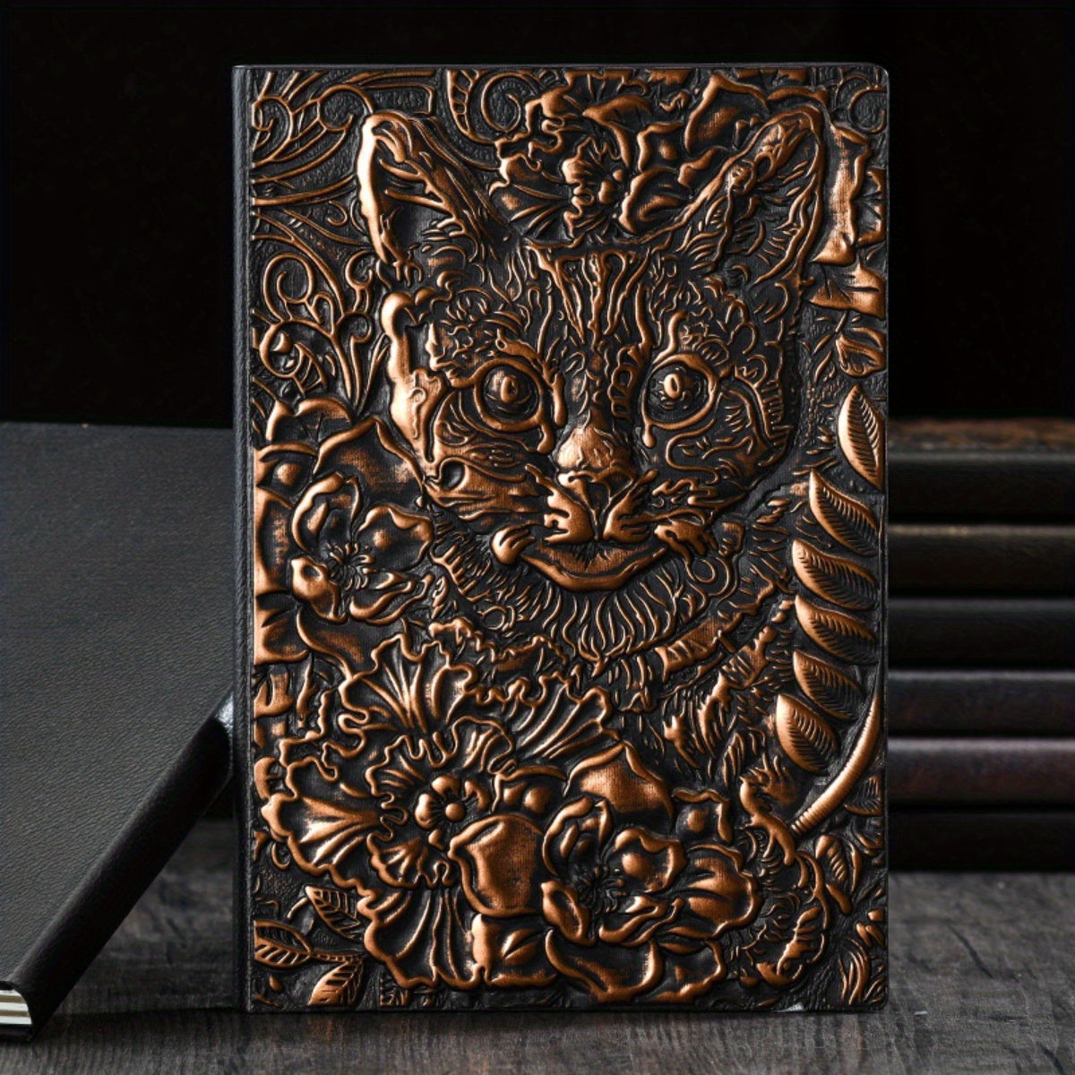 A5 Cat Embossed Vintage Notebook - 100 Sheets