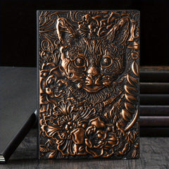 A5 Cat Embossed Vintage Notebook - 100 Sheets