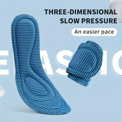 1 Pair 5D Grey Sports Insoles Memory Foam Orthopedic Anti Odor High Elastic