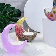 Moon Candle Holder Silicone Mould DIY Plaster Home Decoration