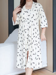  Butterfly Print Cami Nightdress & Belted Nightgown Set