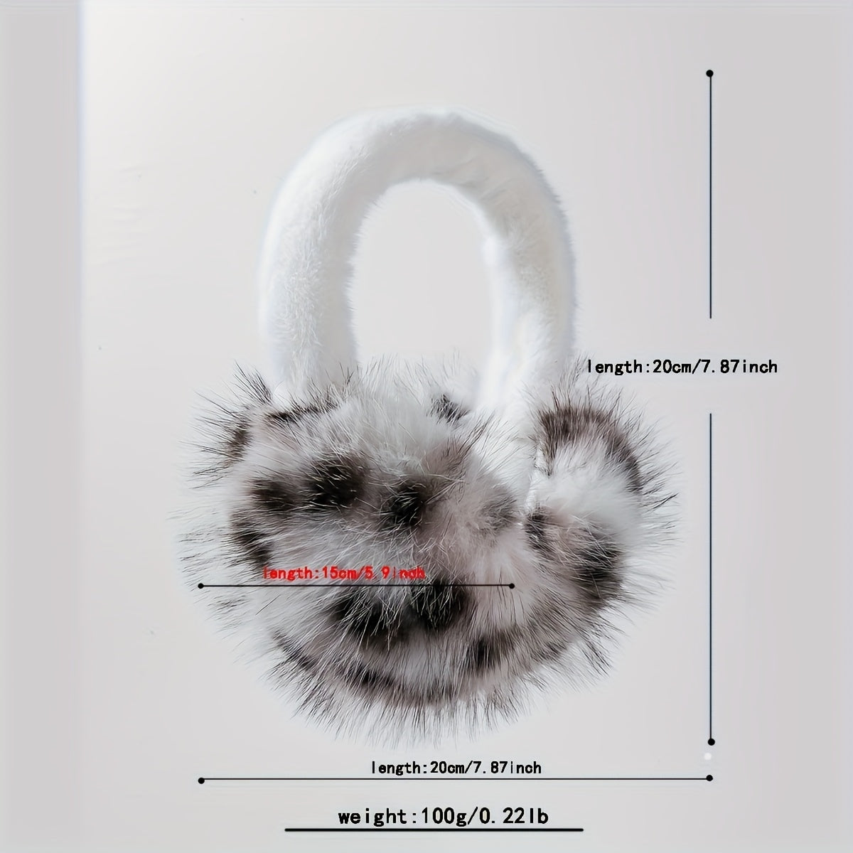 Women's Plush Ear Warmers Brown Fur Texture Foldable Stretchable Ear Muffs