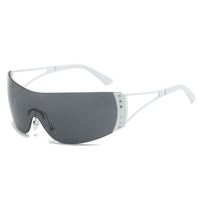 Frameless Y2K Sunglasses Sports Rhinestone Sunglasses