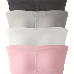 4 Pack Plus Size Sports Bra Set Seamless Removable Pad
