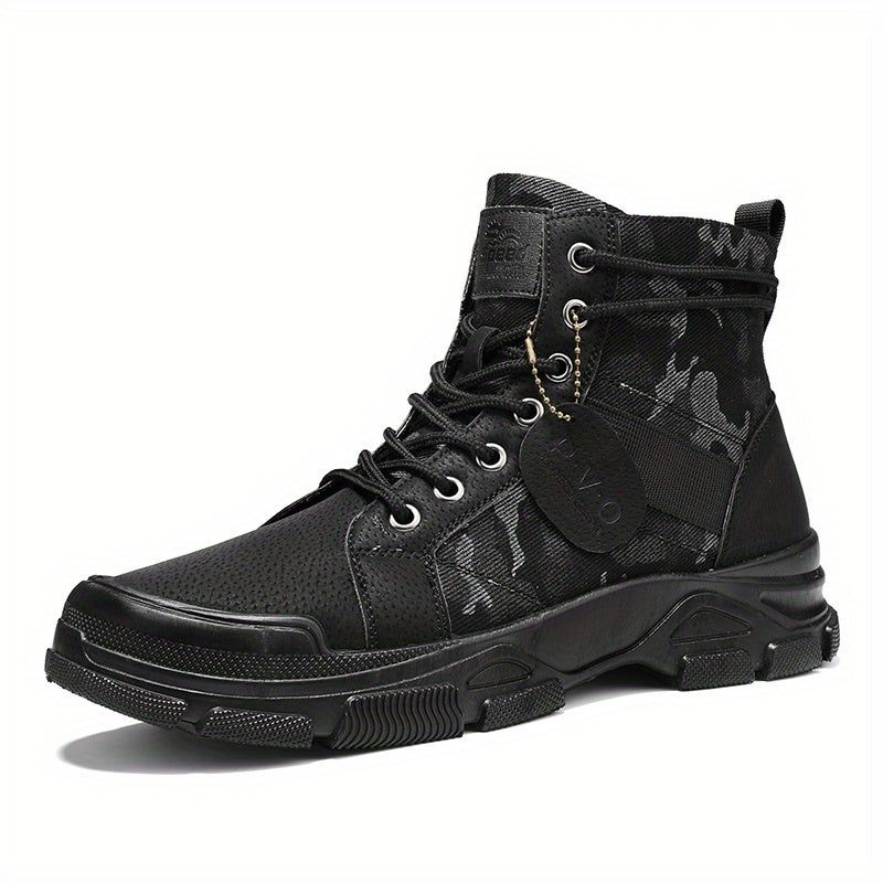 Men's Tactical Camo High Top Lace Up Boots Outdoor Hiking Shoes