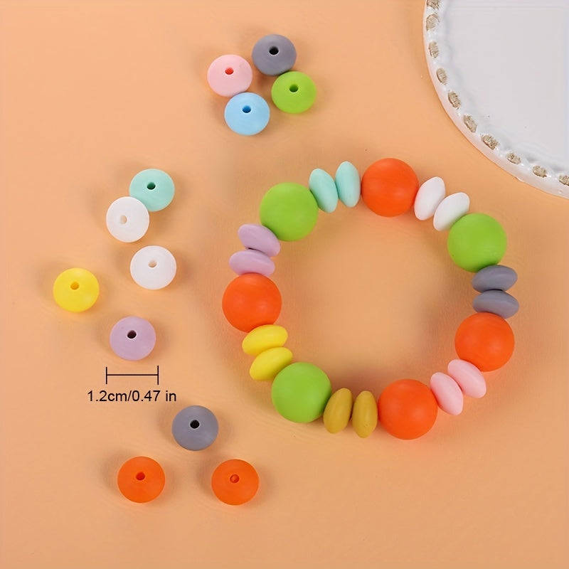 20pcs Mixed Bead Shape Silicone Beads Kit 10 Colors Spacer Beads for DIY Crafts