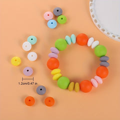 20pcs Mixed Bead Shape Silicone Beads Kit 10 Colors Spacer Beads for DIY Crafts