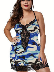  Sexy Nightdress Soft Lace Criss Cross Back V Neck Cami Sleep Dress