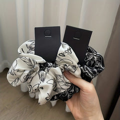 Ink Lines Print Scrunchies Hair Tie Hair Rope Ponytail Holder Women Girls