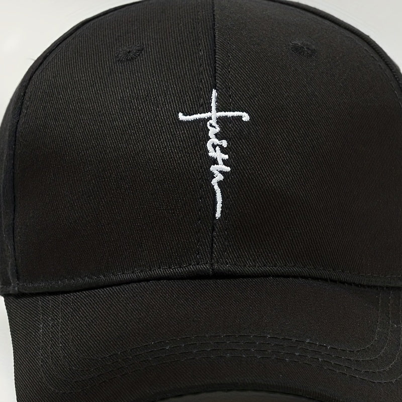 Faith Cross Embroidery Baseball Cap Lightweight Unisex Dad Hats