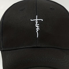 Faith Cross Embroidery Baseball Cap Lightweight Unisex Dad Hats