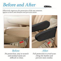 2pcs Car Front Seat Armrest Covers Cloth Armrest Protectors