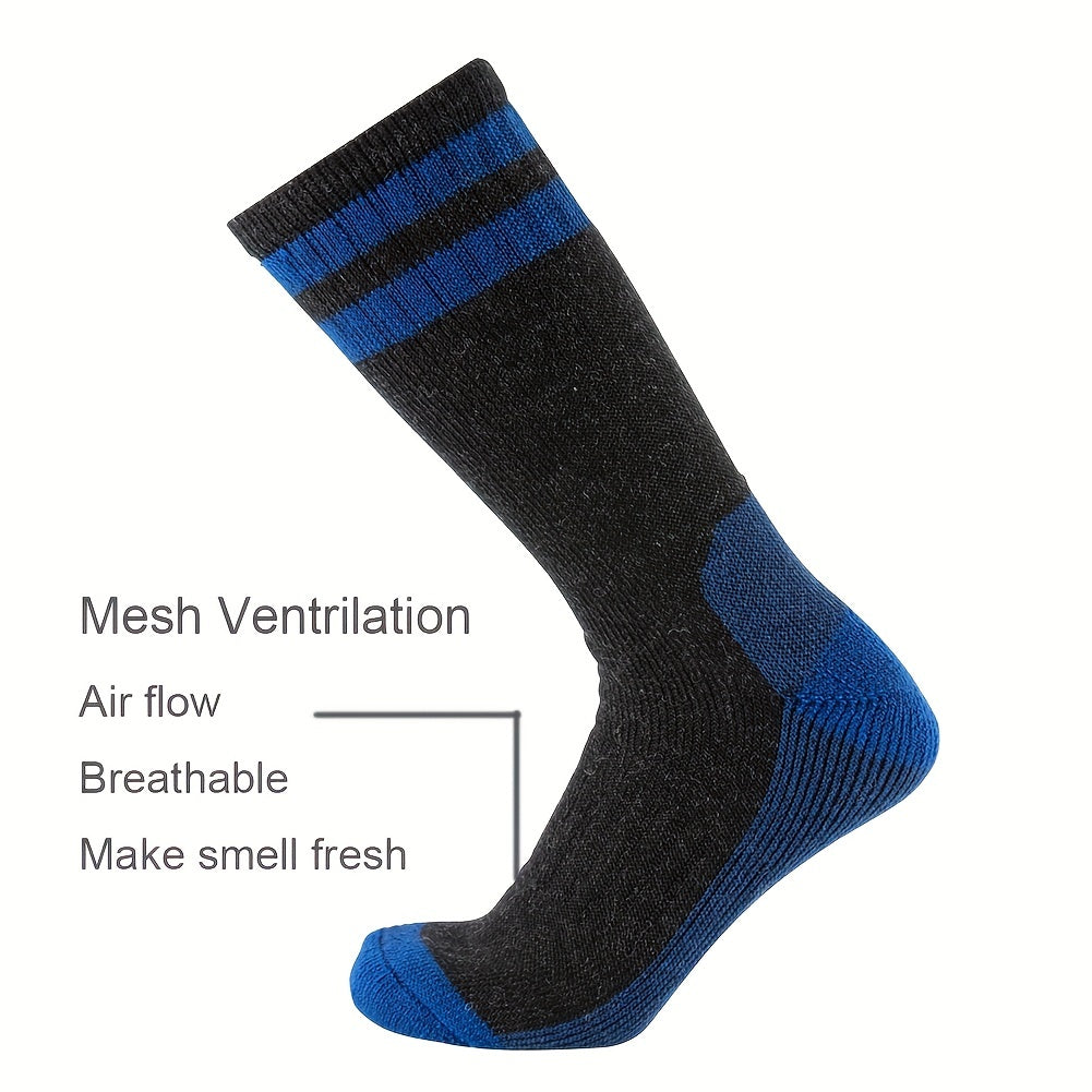 Wool Socks For Men Moisture Wicking Mid-calf Hiking Socks