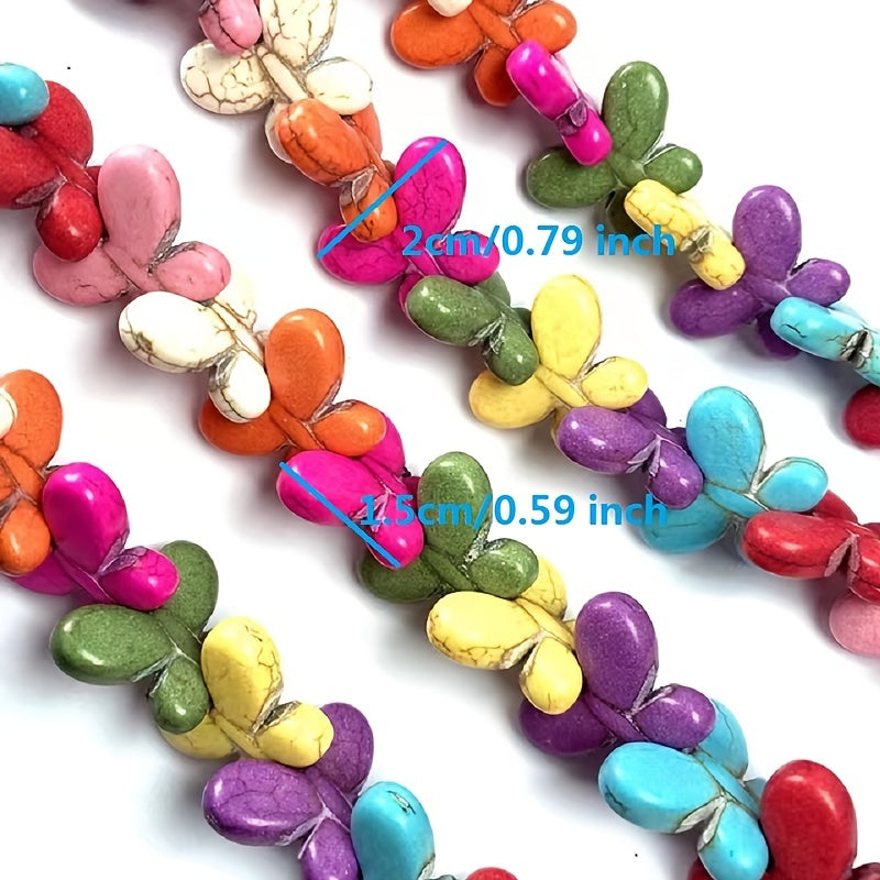38-Piece Butterfly Turquoise Beads Set 15x20mm - 0.6-0.8in