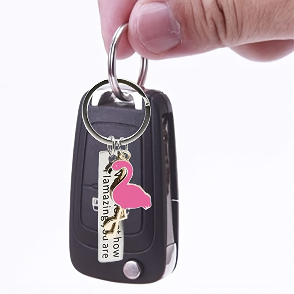 Motivational Flamingo Keychain Never Forget How Flamazing You Are