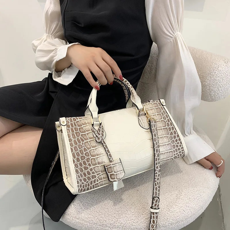 Embossed PU Leather Shoulder Bag for Women