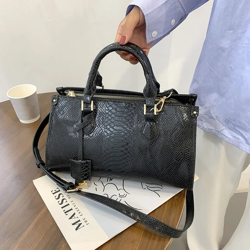 Embossed PU Leather Shoulder Bag for Women