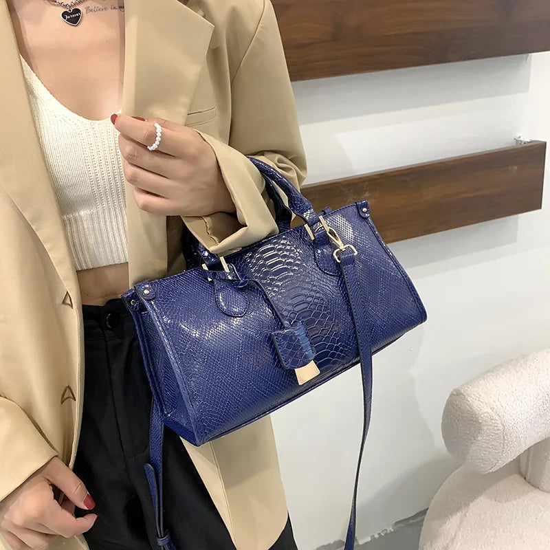 Embossed PU Leather Shoulder Bag for Women