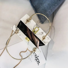 Marble Box Women Handbags Chains Shoulder Crossbody Bags Lady Evening
