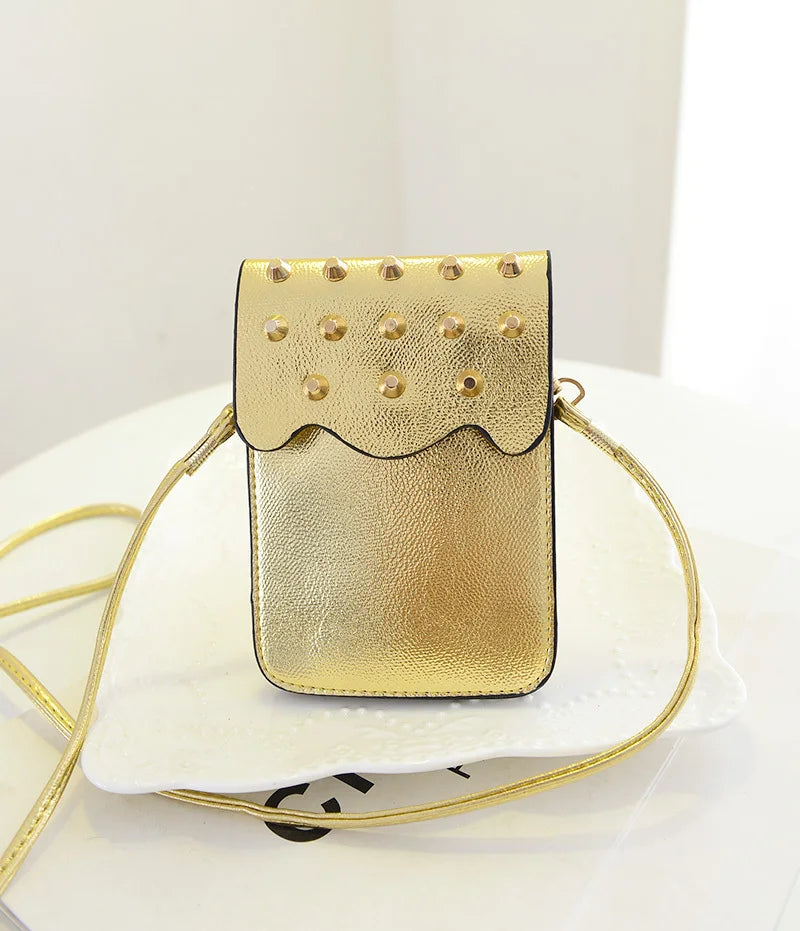 Small Rivet Women Messenger Bag for Phone & Wallet