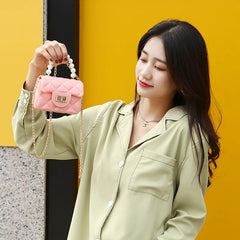 Pearls Jelly Bag Women Candy Mini Single Shoulder Bag