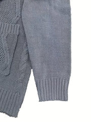  Cable Button Up Hooded Jumper
