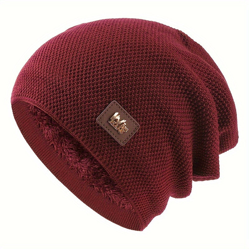Fleece Knitted Hat Ear Protection Hat for Outdoor Activities