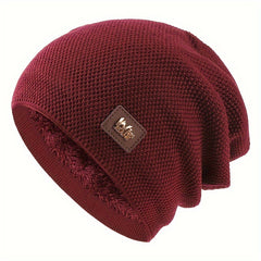 Fleece Knitted Hat Ear Protection Hat for Outdoor Activities