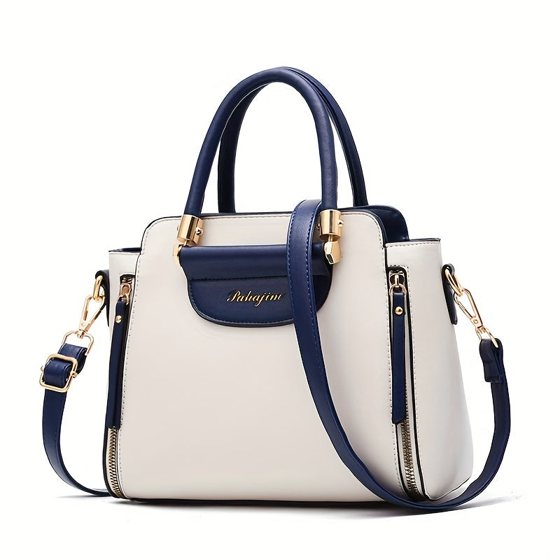 Women's Colorblock Tote Bag Satchel Shoulder Bag