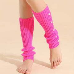 Faux Pearl Leg Warmers Knitted Knee High Socks