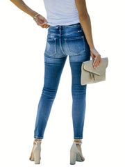  High Stretch Ripped Skinny Jeans for Women