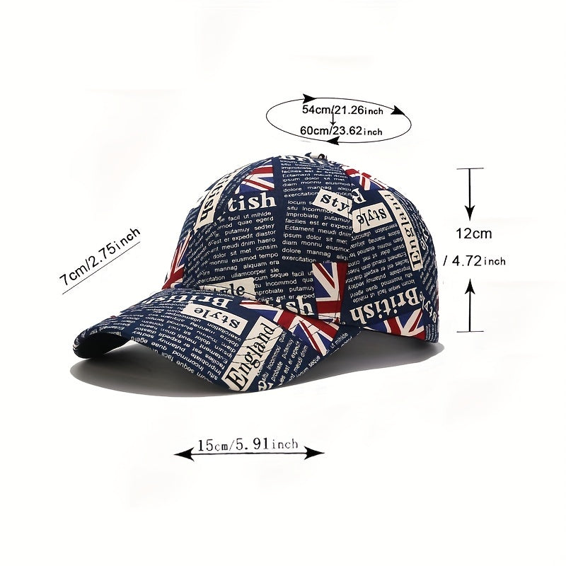 Flag Print Baseball Cap Classic Casual Sunscreen Dad Hats Unisex Couple Sun Hats