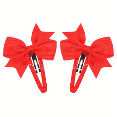 Solid Bow Snap Clip Sweet Hair Clip Style Hair Clip for Side Hair Bang Braids