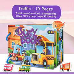 Kids' Quiet Busy Bus Sticker Puzzle Toy Book
