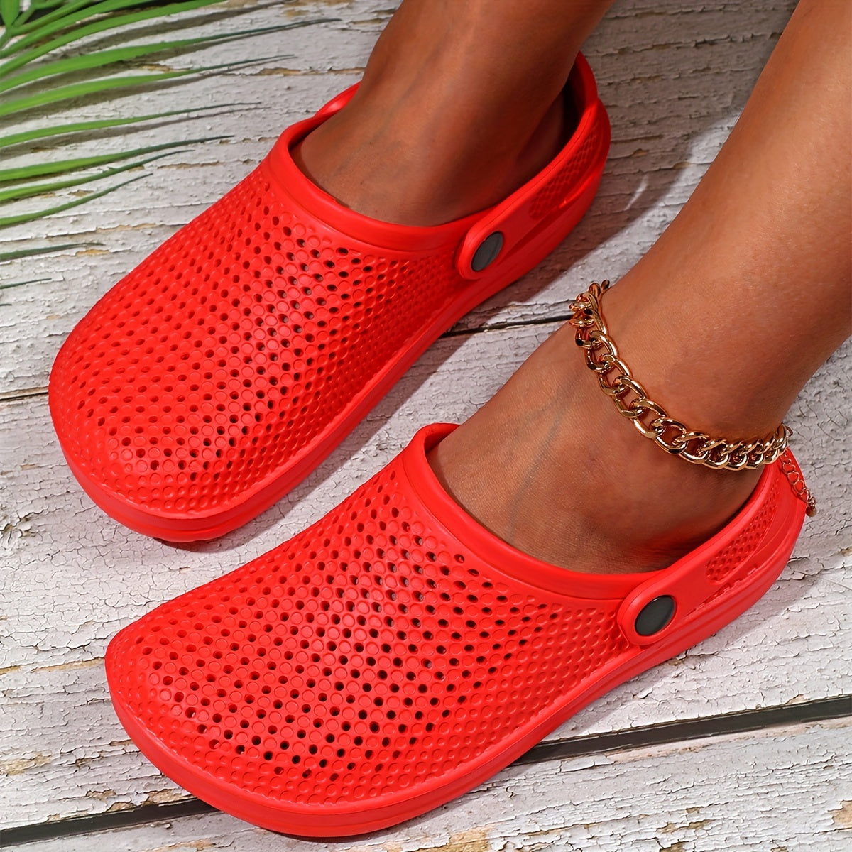 Women's Casual Garden Clogs Hollow Out Closed Toe Slip On Shoes