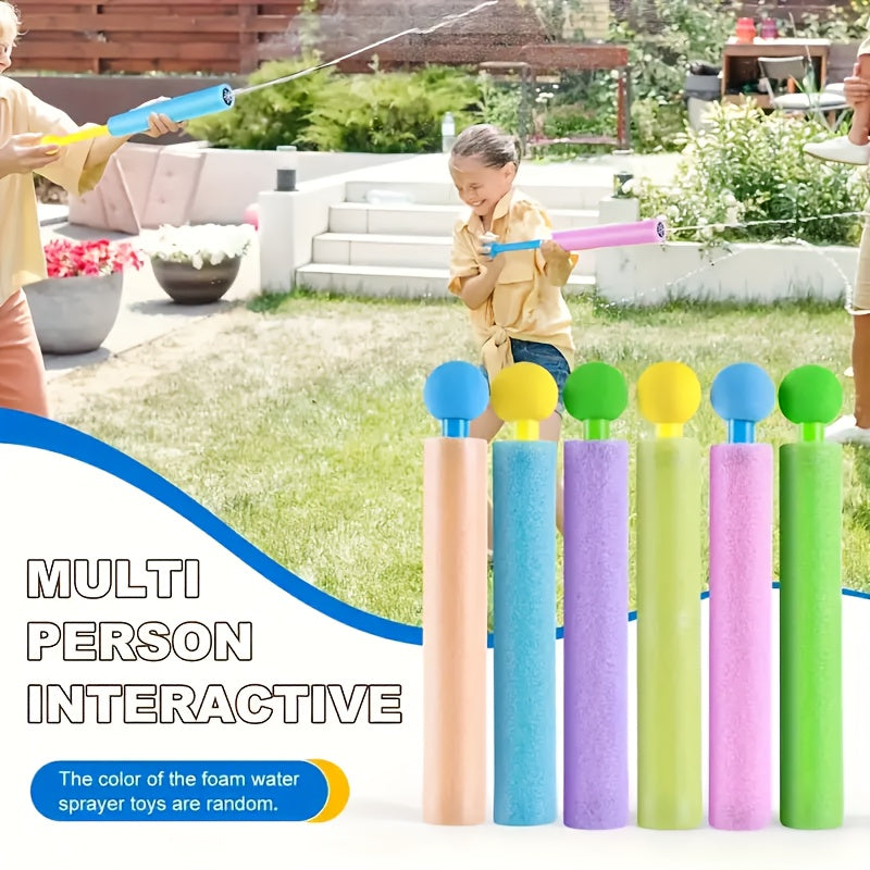 6 Pack Pull Out Water Spray Toy Foam Water Gun Beach Pool Toys