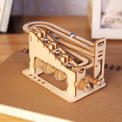 Wooden Puzzle Climbing Track 3D Jigsaw DIY Toy Light Yellow Wooden Craft