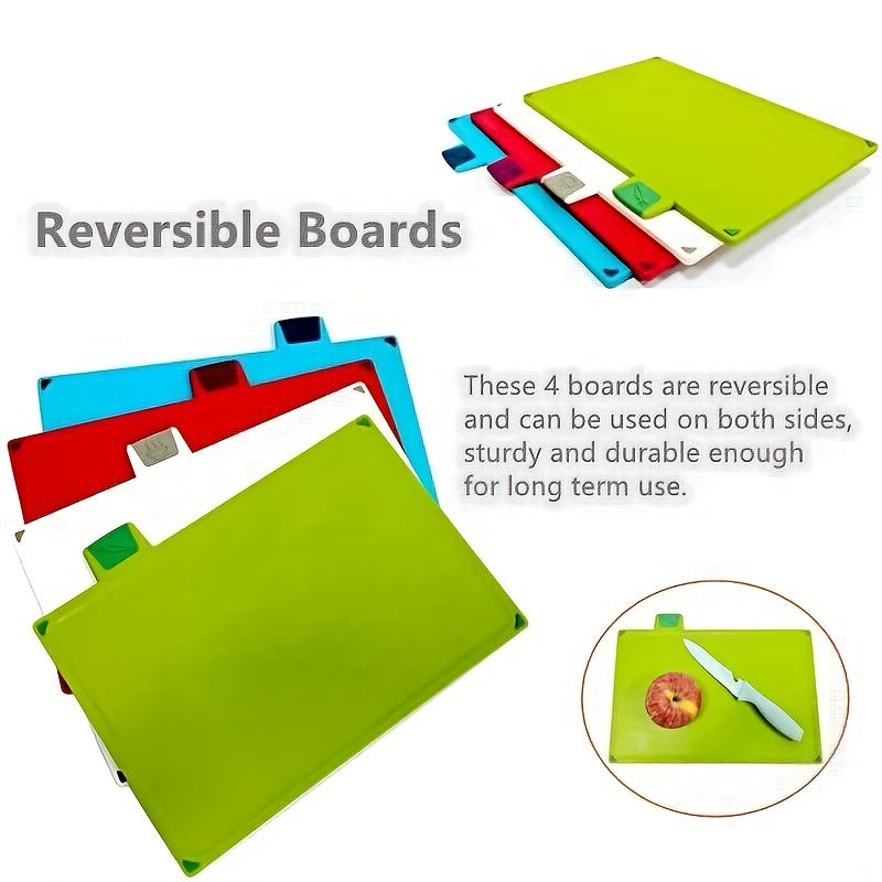 Plastic Chopping Board Set With Storage Stand