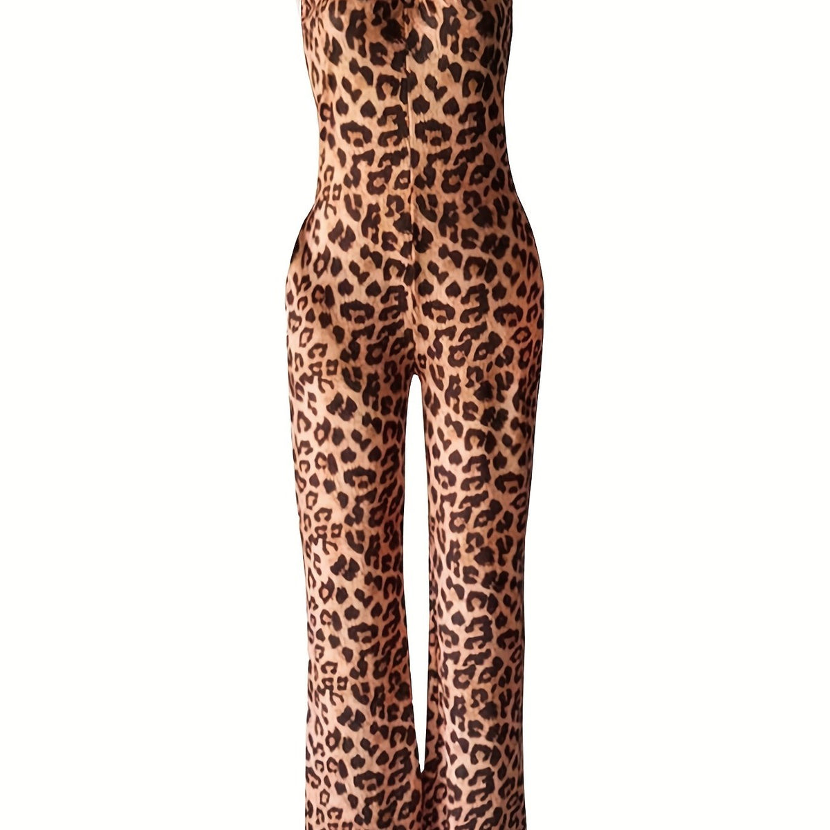 Leopard Print Wide Leg Cami Jumpsuit Sleeveless Casual Spring Summer