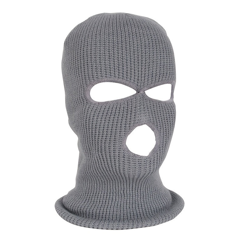 Men's Winter Cycling Hat Beanie Face Covering 3 Hole Knitted Full Face Cover
