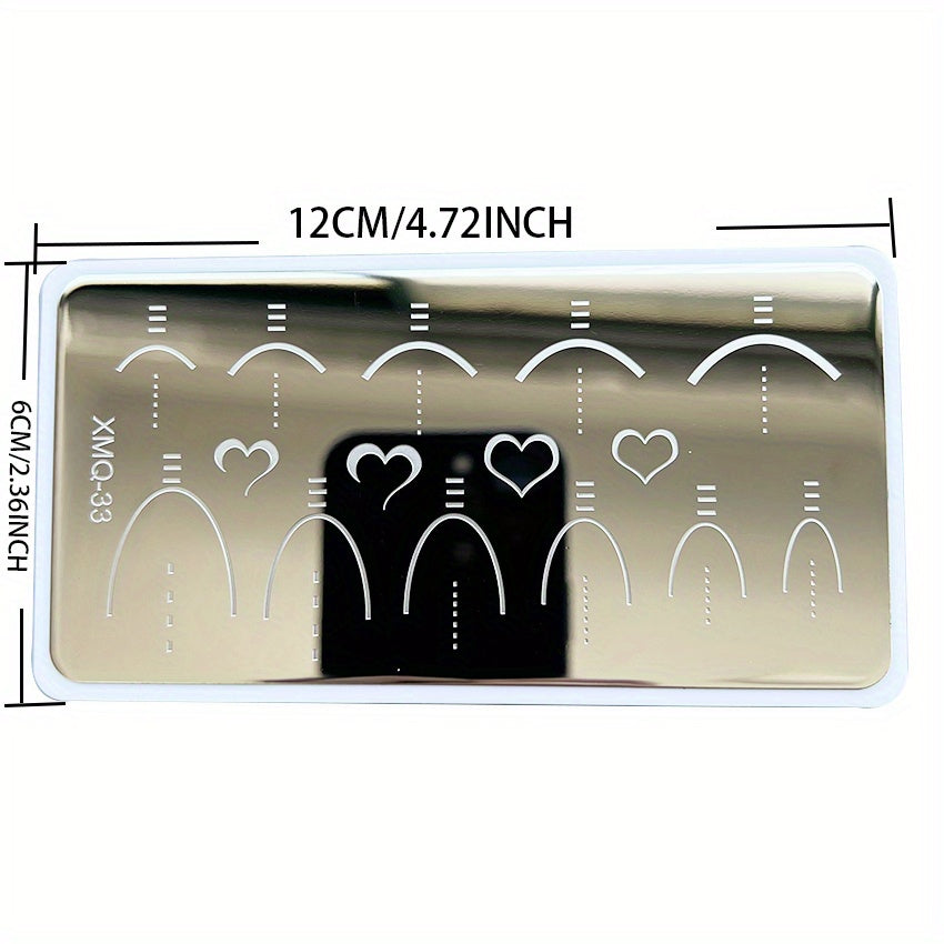 Heart Curve French Stamping Image Plate Manicure DIY Stamp Plate
