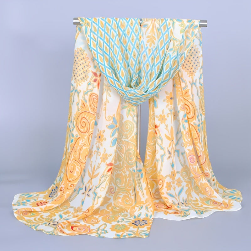 Peacock Pattern Printed Scarf Women's Scarf Hand Wash
