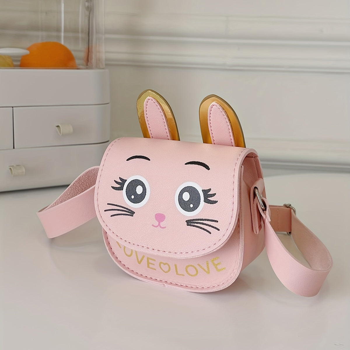 Girls Cat Shoulder Crossbody Bag Coin Purse Rabbit Ears Crossbody Bag