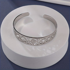 Stainless Steel Witch Knot Adjustable Open Cuff Bracelet